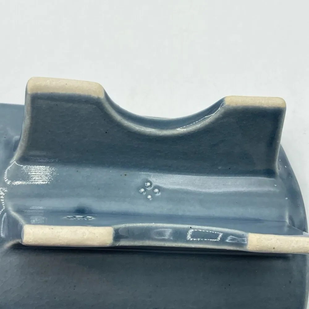 Studio Art Pottery Rooster Chicken Pedestal Soap Trinket Dish Ceramic Signed JB